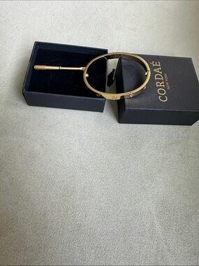 Gold Bracelet Cuff - Sleek Hinged Design